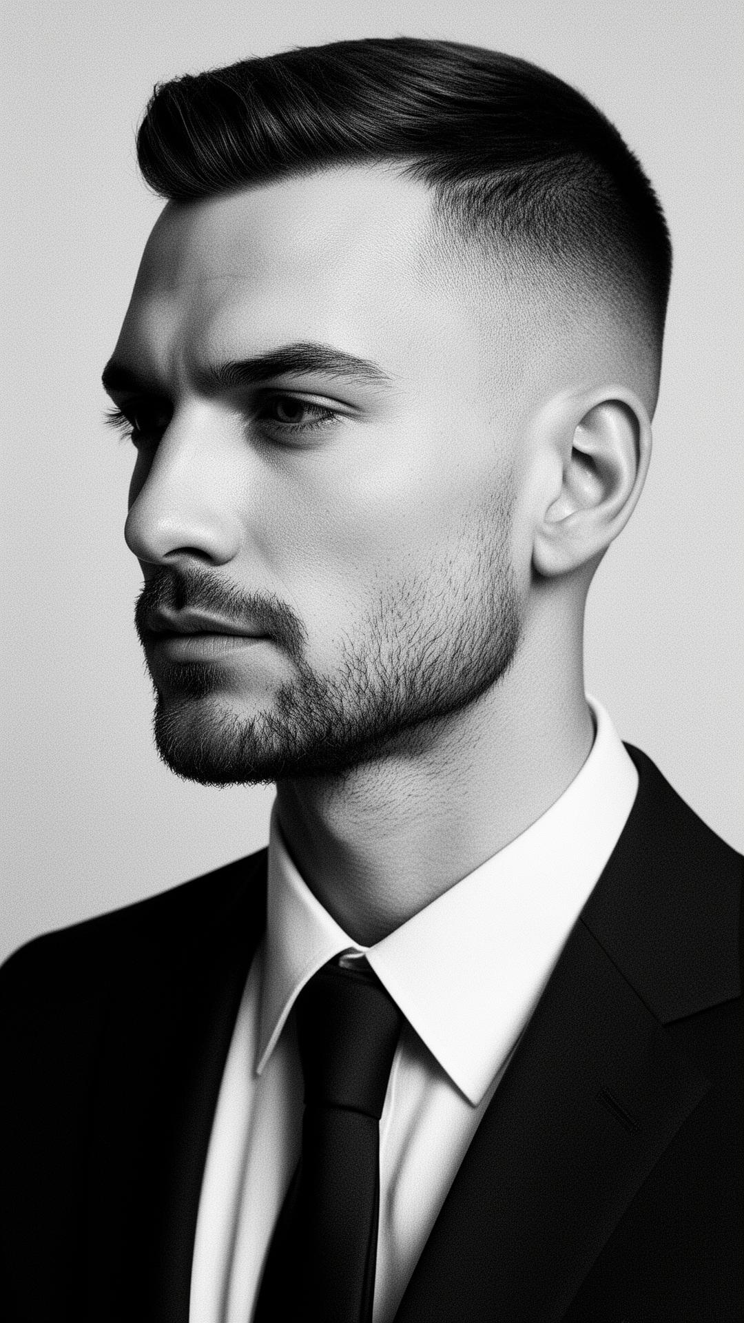 Sharply groomed client portrait